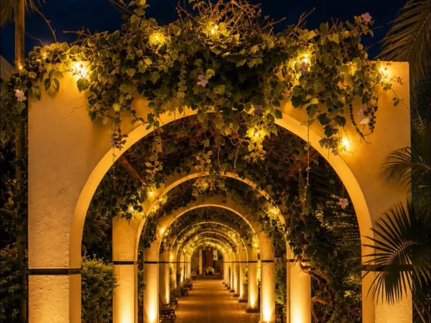 Los arcos florales iluminados de City Hotel Termal